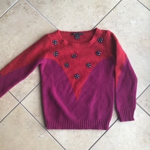 Marc Jacobs Crystal Embellished Red Sweater